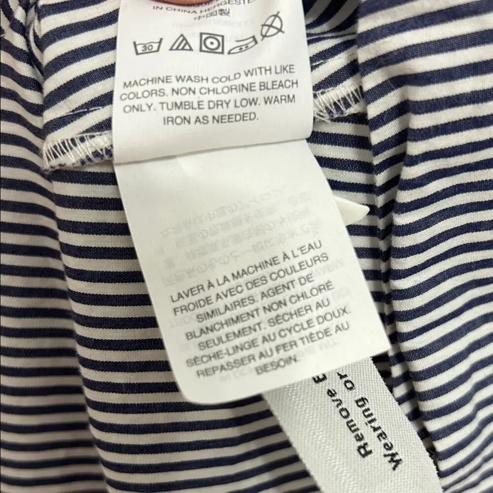 J. Crew Nautical Navy and White Striped Shirt Dress